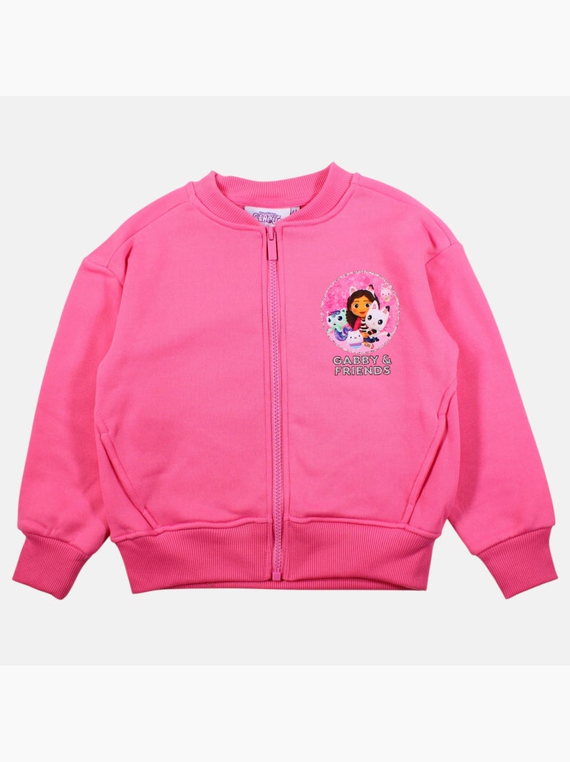 Disney - veste zippée imprimée, manches longues et finitions bord-côte Rose - Kiabi