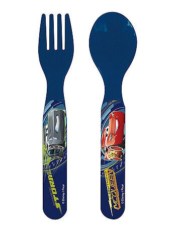 Disney Cars-3 Ensemble Couverts (Fourchette, Cuillere)