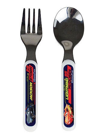 Disney Cars-3 Ensemble Couverts Inox (Fourchette, Cuillere)