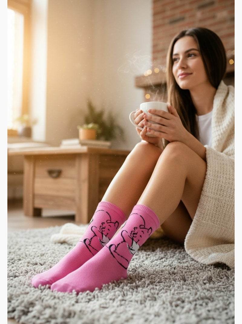 Disney – Chaussettes Femme Licence Winnie l’ourson Pack de 10 Paires MIX SURPRISE Noir Rose Gris - Kiabi