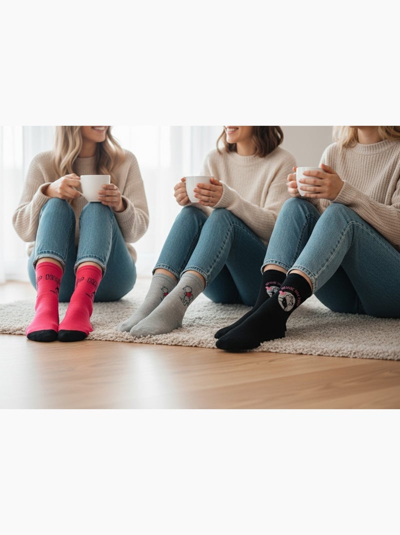 Disney – Chaussettes Femme Licence Winnie l’ourson Pack de 3 Paires Gris Rose Noir - Kiabi