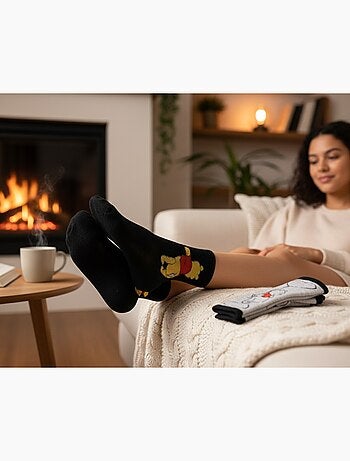Disney – Chaussettes Femme Licence Winnie l’ourson Pack de 3 Paires