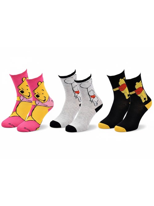 Disney – Chaussettes Femme Licence Winnie l’ourson Pack de 3 Paires - Kiabi