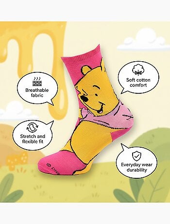 Disney – Chaussettes Femme Licence Winnie l’ourson Pack de 4 Paires
