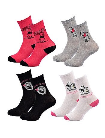 Disney – Chaussettes Femme Licence Winnie l’ourson Pack de 4 Paires