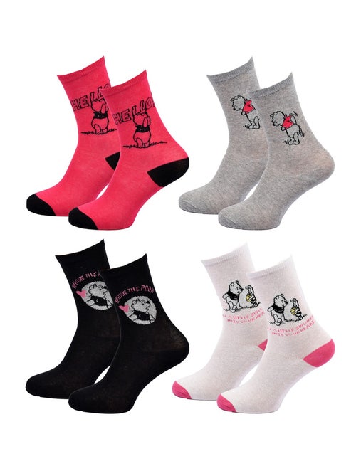 Disney – Chaussettes Femme Licence Winnie l’ourson Pack de 4 Paires - Kiabi