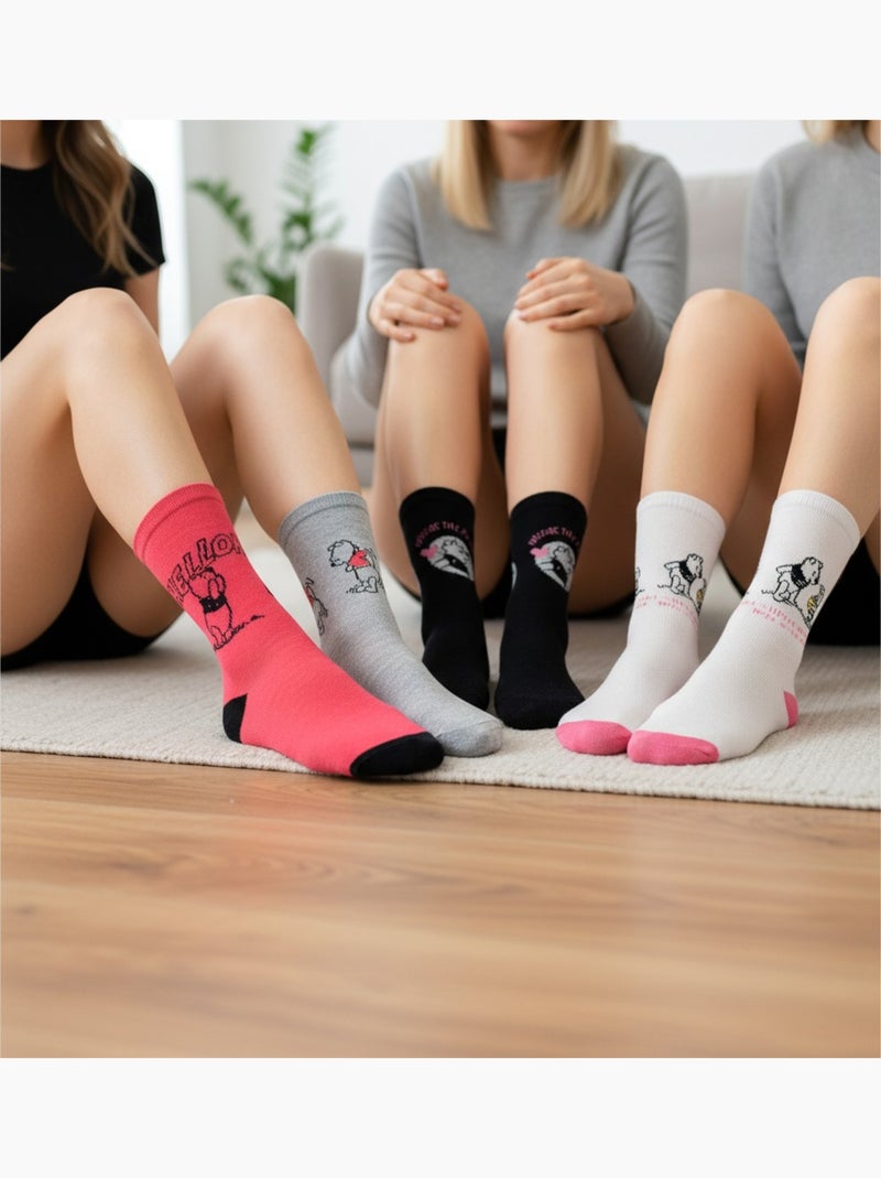 Disney – Chaussettes Femme Licence Winnie l’ourson Pack de 4 Paires Gris Rose Noir - Kiabi