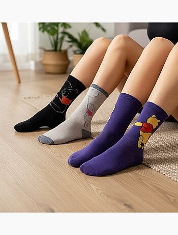 Disney – Chaussettes Femme Licence Winnie l’ourson Pack de 4 Paires