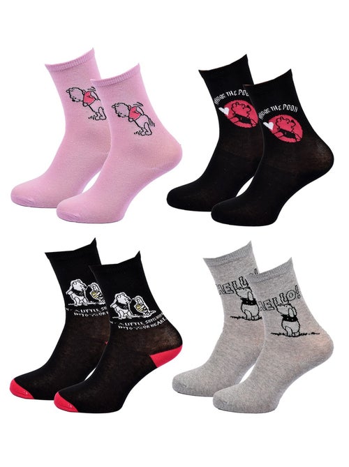 Disney – Chaussettes Femme Licence Winnie l’ourson Pack de 4 Paires - Kiabi