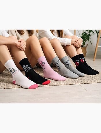 Disney – Chaussettes Femme Licence Winnie l’ourson Pack de 5 Paires