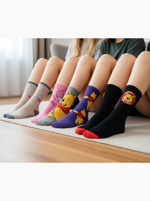 Disney – Chaussettes Femme Licence Winnie l’ourson Pack de 5 Paires - Kiabi