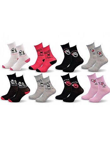 Disney – Chaussettes Femme Licence Winnie l’ourson Pack de 8 Paires