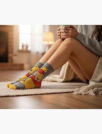 Disney – Chaussettes Femme Licence Winnie l’ourson Pack de 8 Paires