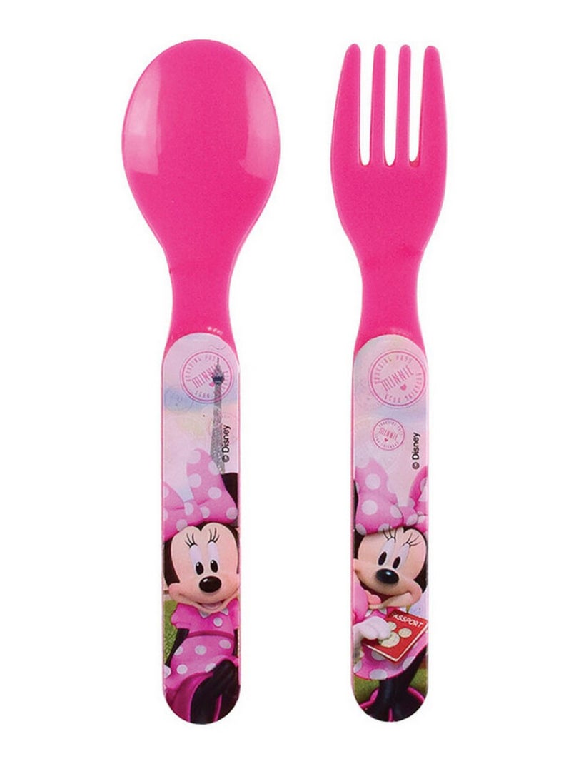 Disney Minnie Ensemble Couverts (Fourchette, Cuillere) Rose - Kiabi