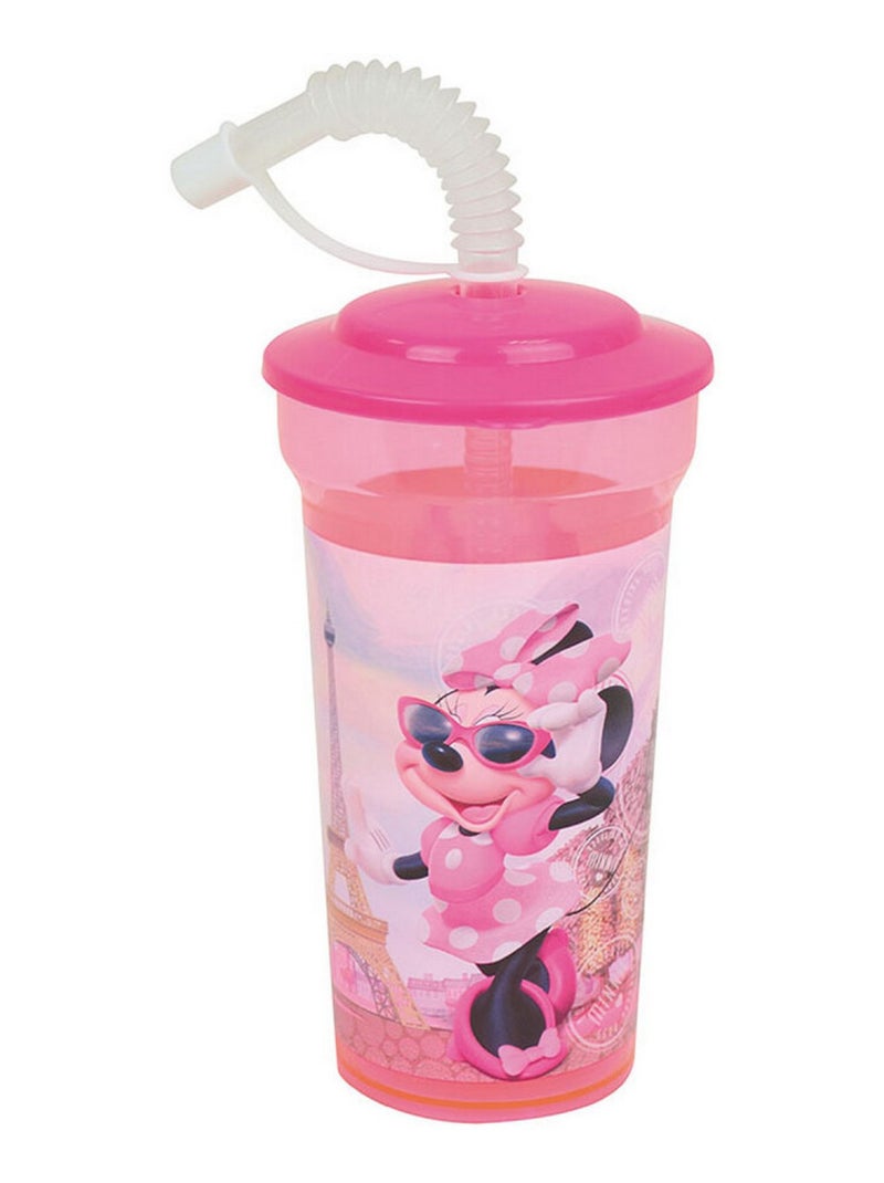 Disney Minnie Paris Gobelet Paille 400ml Rose - Kiabi