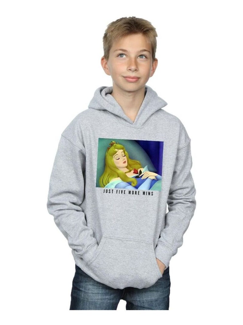 Disney Princess - Sweat à capuche FIVE MORE MINUTES Gris chiné - Kiabi