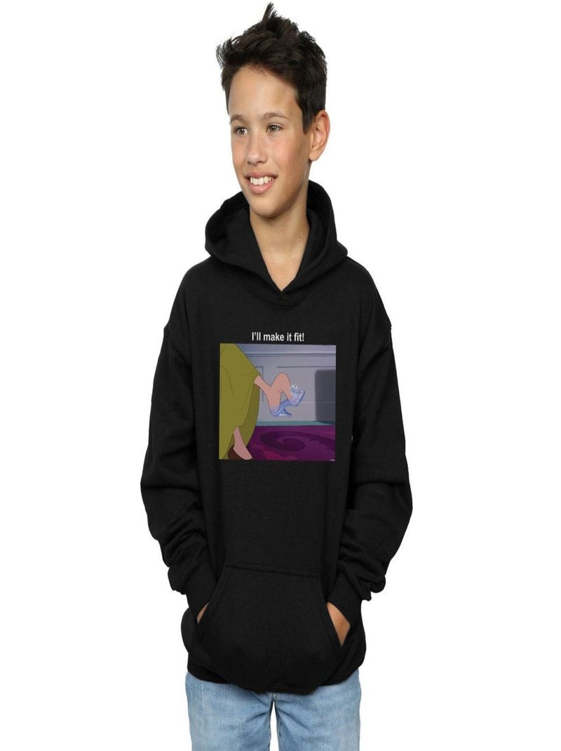 Disney Princess - Sweat à capuche I'LL MAKE IT FIT Noir - Kiabi