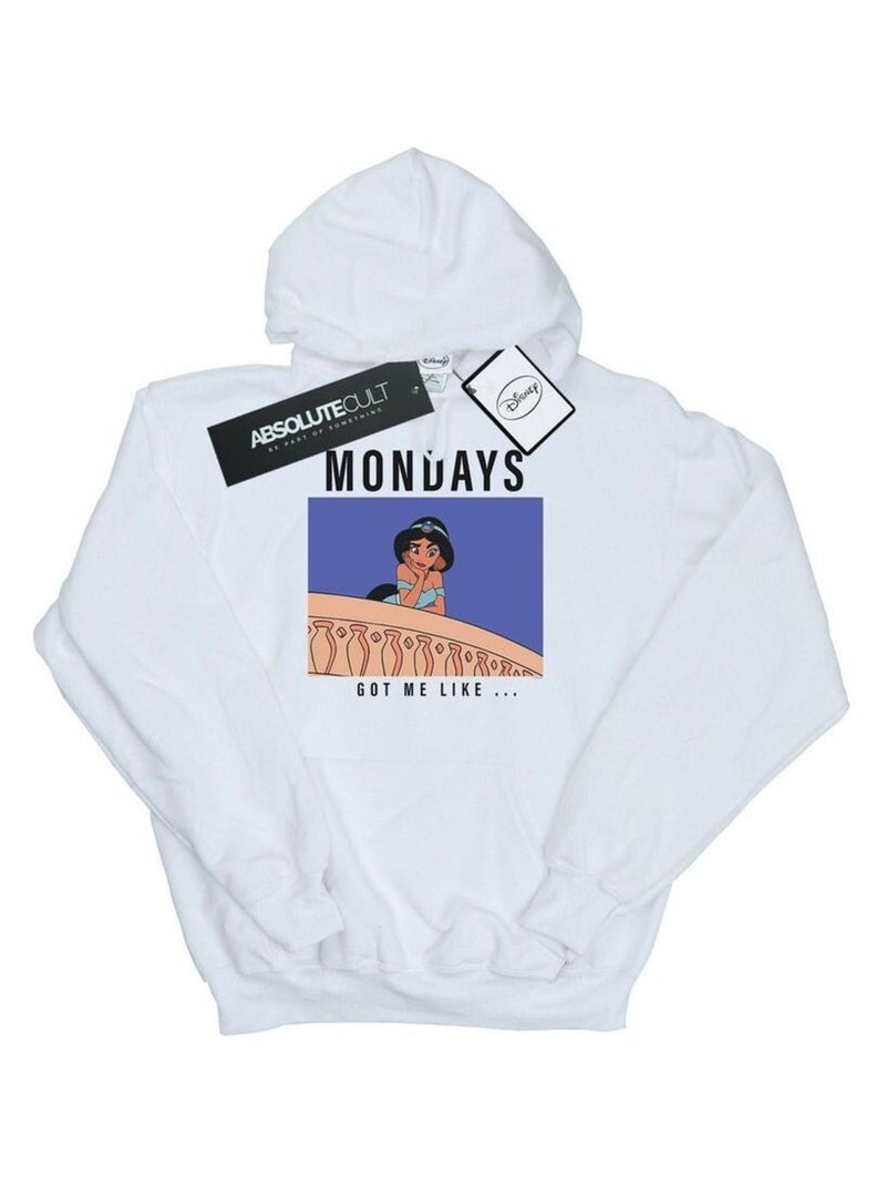 Disney Princess - Sweat à capuche MONDAYS GOT ME LIKE Blanc - Kiabi