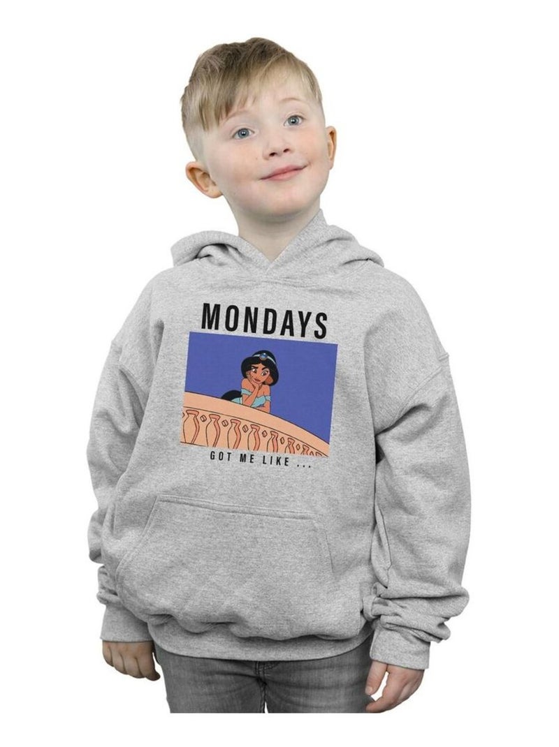 Disney Princess - Sweat à capuche MONDAYS GOT ME LIKE Gris chiné - Kiabi