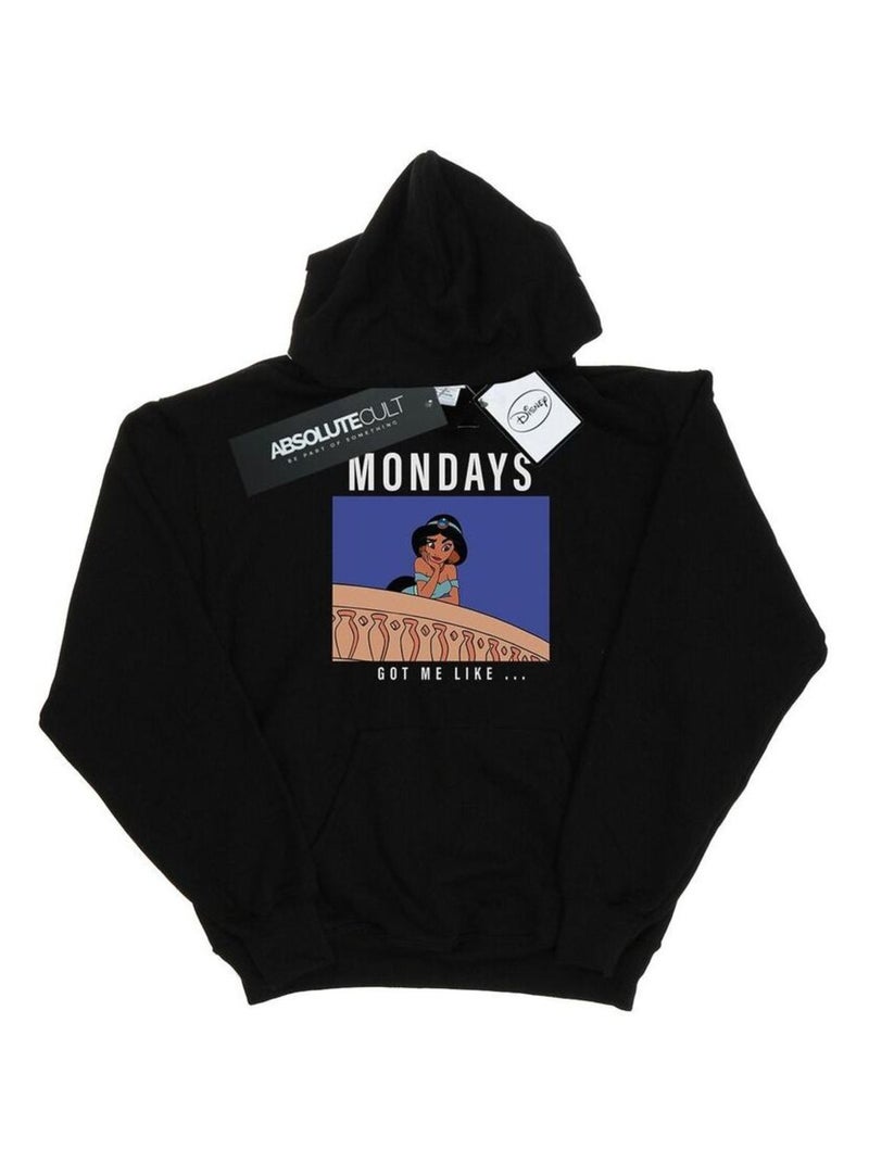 Disney Princess - Sweat à capuche MONDAYS GOT ME LIKE Noir - Kiabi