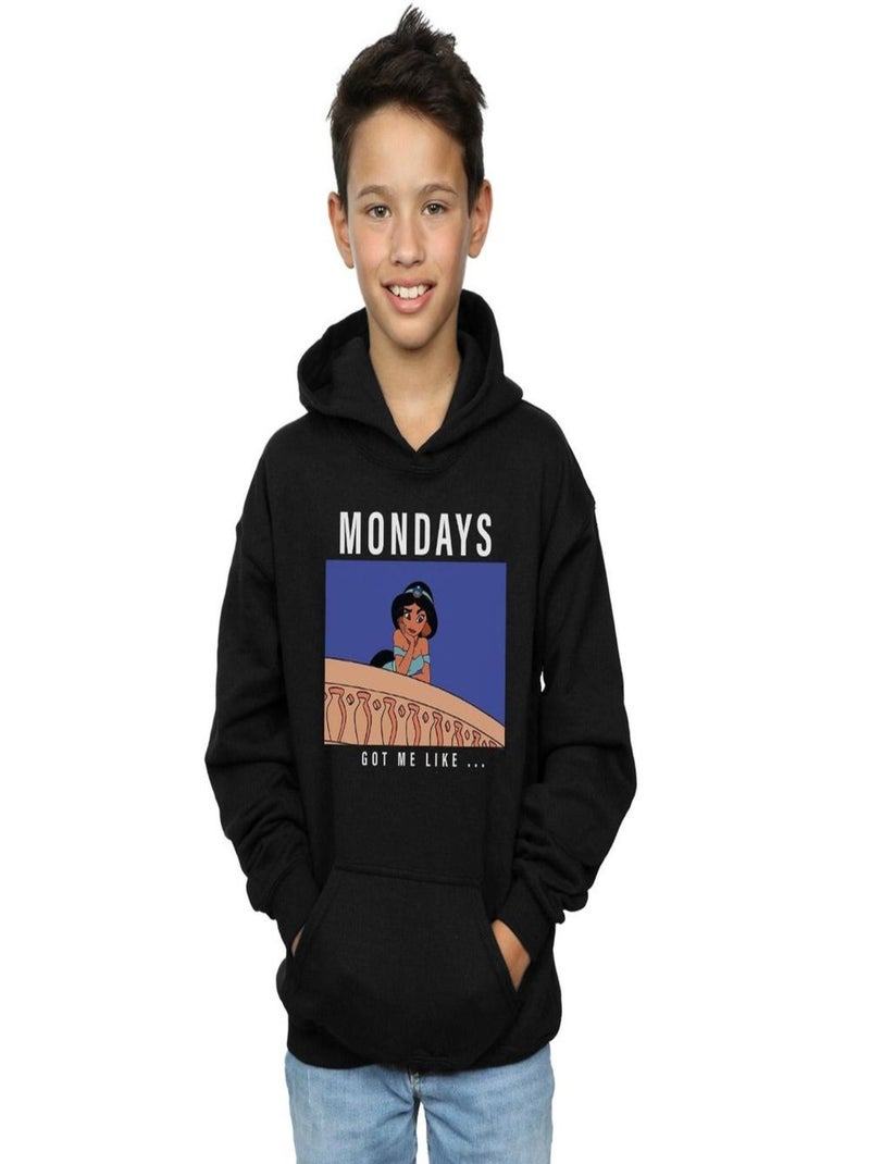 Disney Princess - Sweat à capuche MONDAYS GOT ME LIKE Noir - Kiabi