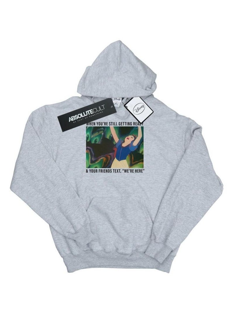 Disney Princess - Sweat à capuche STILL GETTING READY Gris chiné - Kiabi