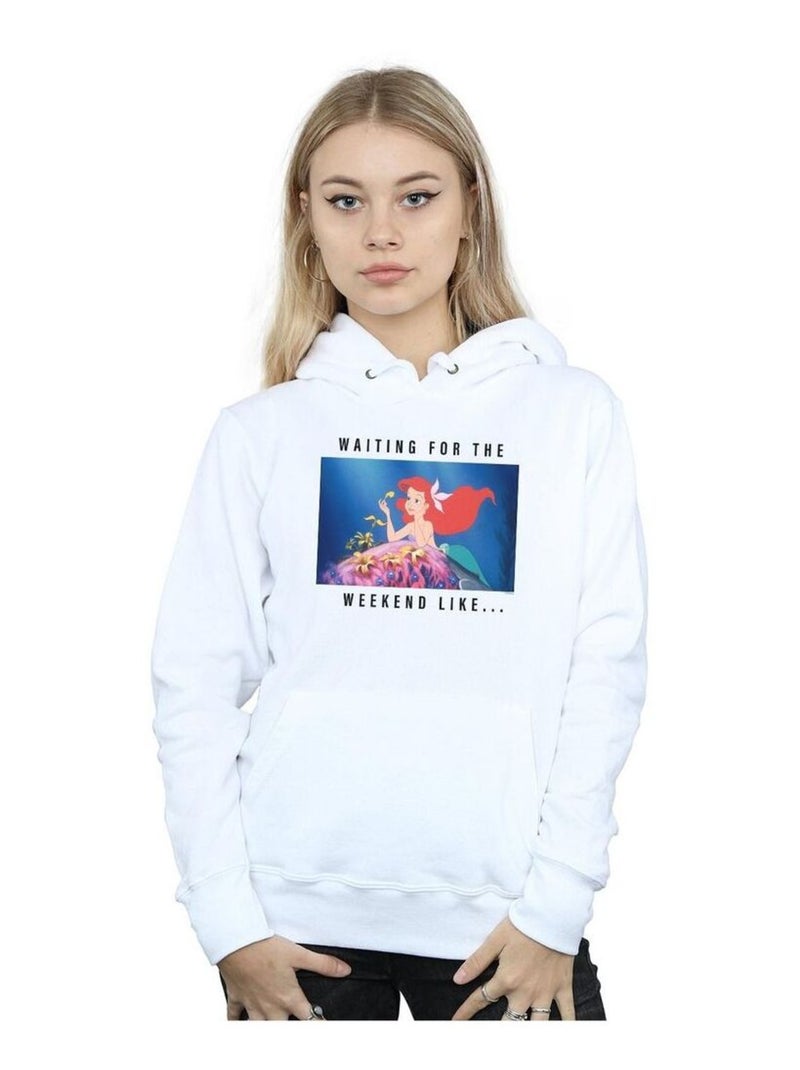 Disney Princess - Sweat à capuche WAITING FOR THE WEEKEND Blanc - Kiabi