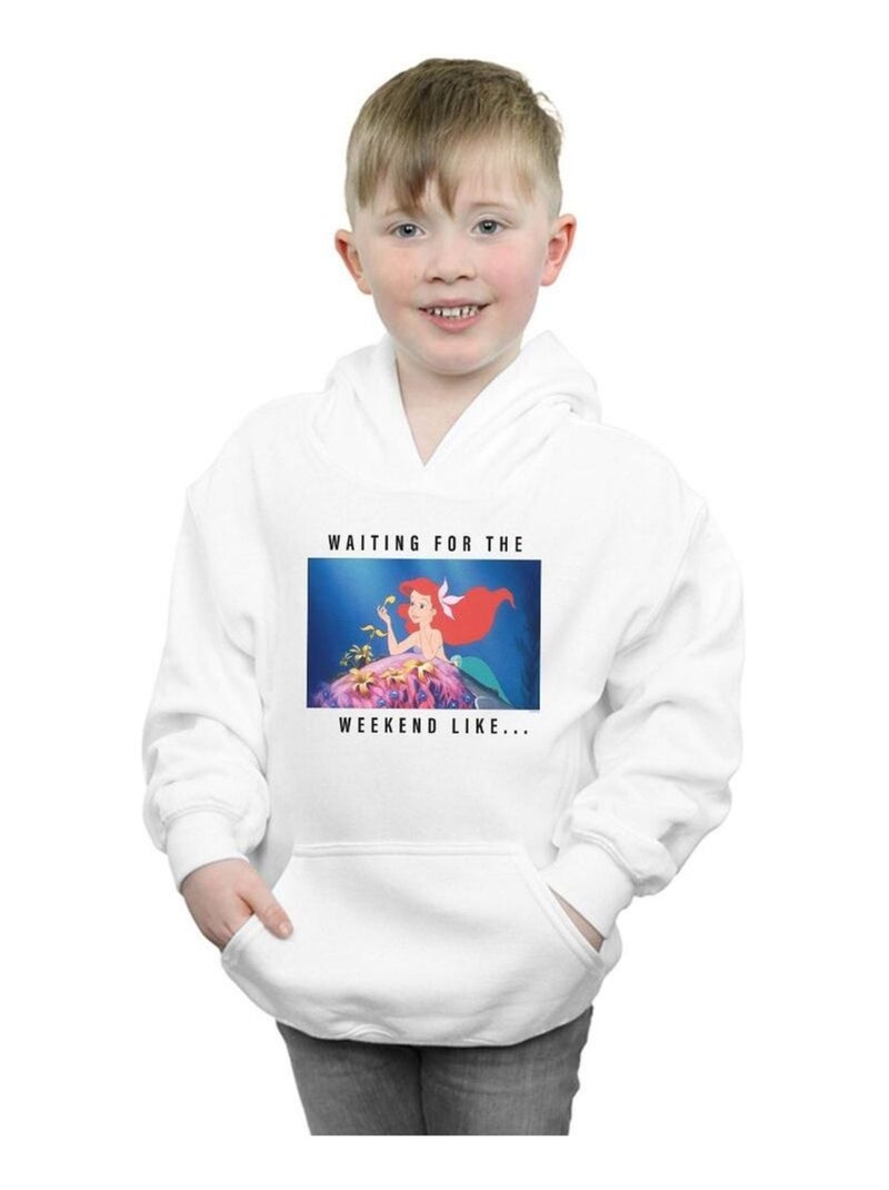 Disney Princess - Sweat à capuche WAITING FOR THE WEEKEND Blanc - Kiabi