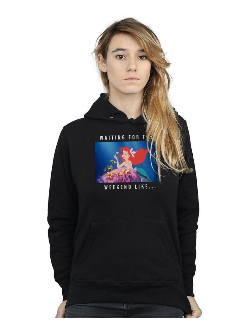 Disney Princess - Sweat à capuche WAITING FOR THE WEEKEND Noir - Kiabi
