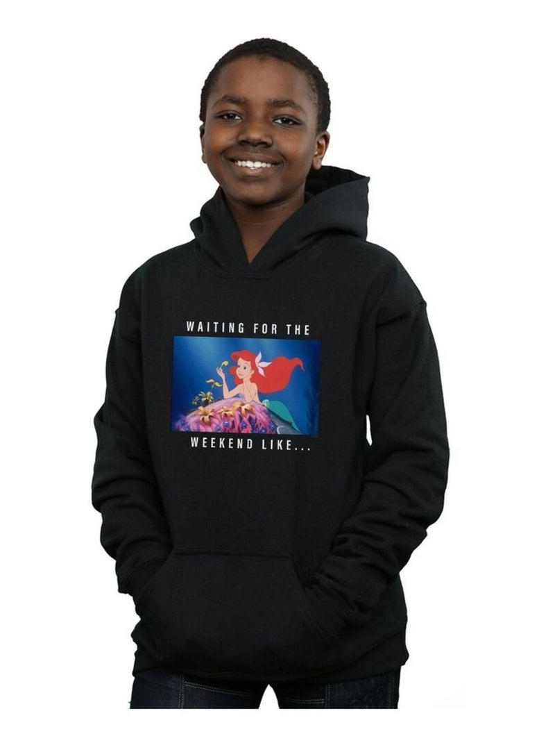 Disney Princess - Sweat à capuche WAITING FOR THE WEEKEND Noir - Kiabi
