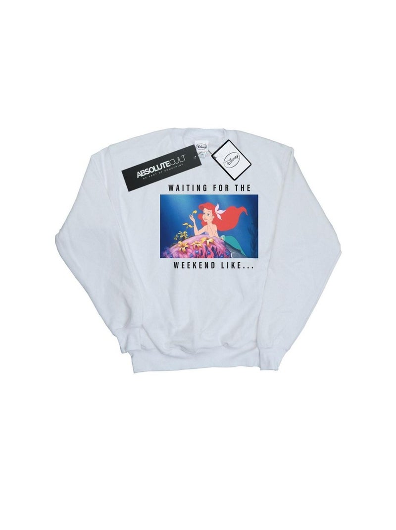 Disney Princess - Sweat WAITING FOR THE WEEKEND Blanc - Kiabi