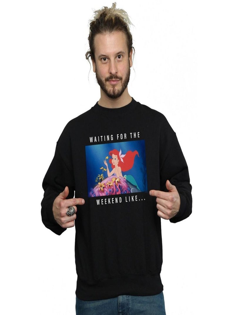 Disney Princess - Sweat WAITING FOR THE WEEKEND Noir - Kiabi