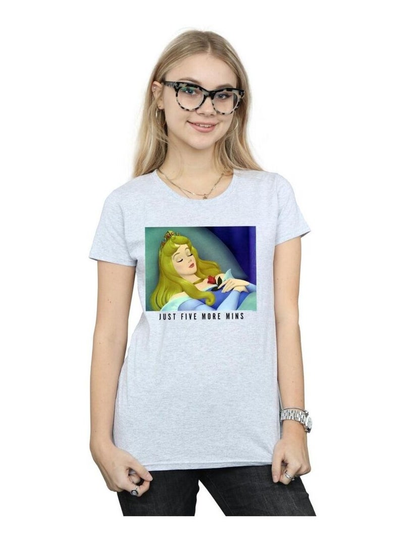 Disney Princess - T-shirt FIVE MORE MINUTES Gris chiné - Kiabi