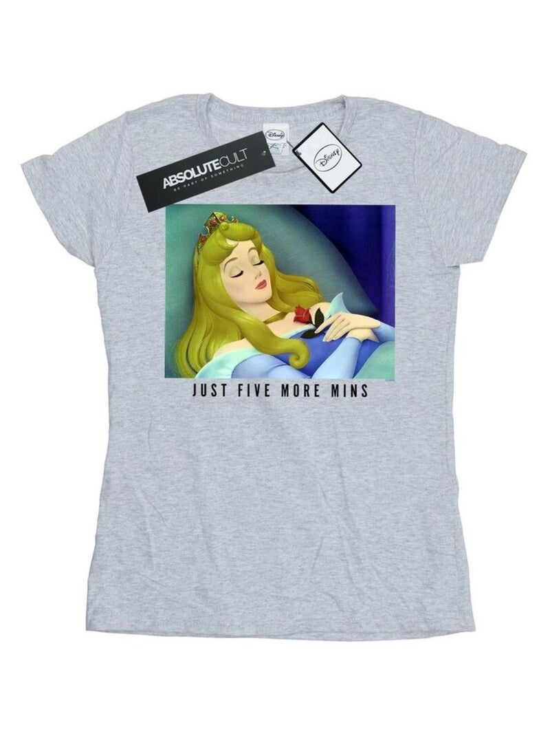 Disney Princess - T-shirt FIVE MORE MINUTES Gris chiné - Kiabi