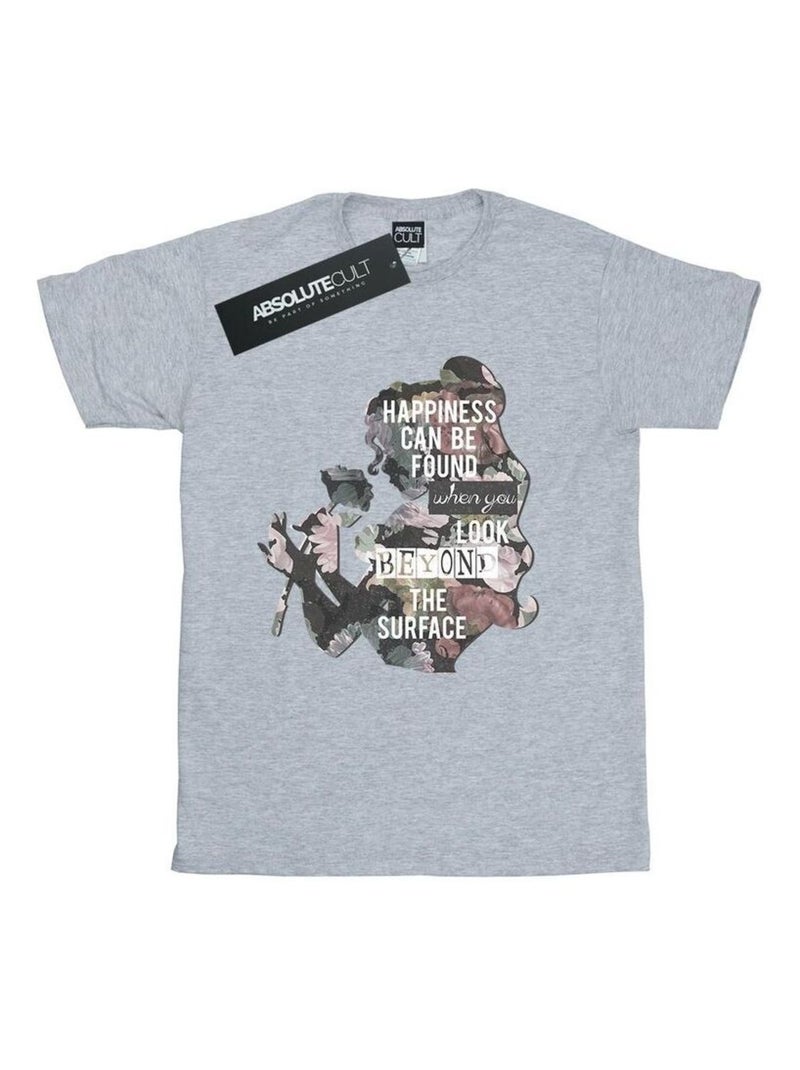 Disney Princess - T-shirt HAPPINESS Gris chiné - Kiabi