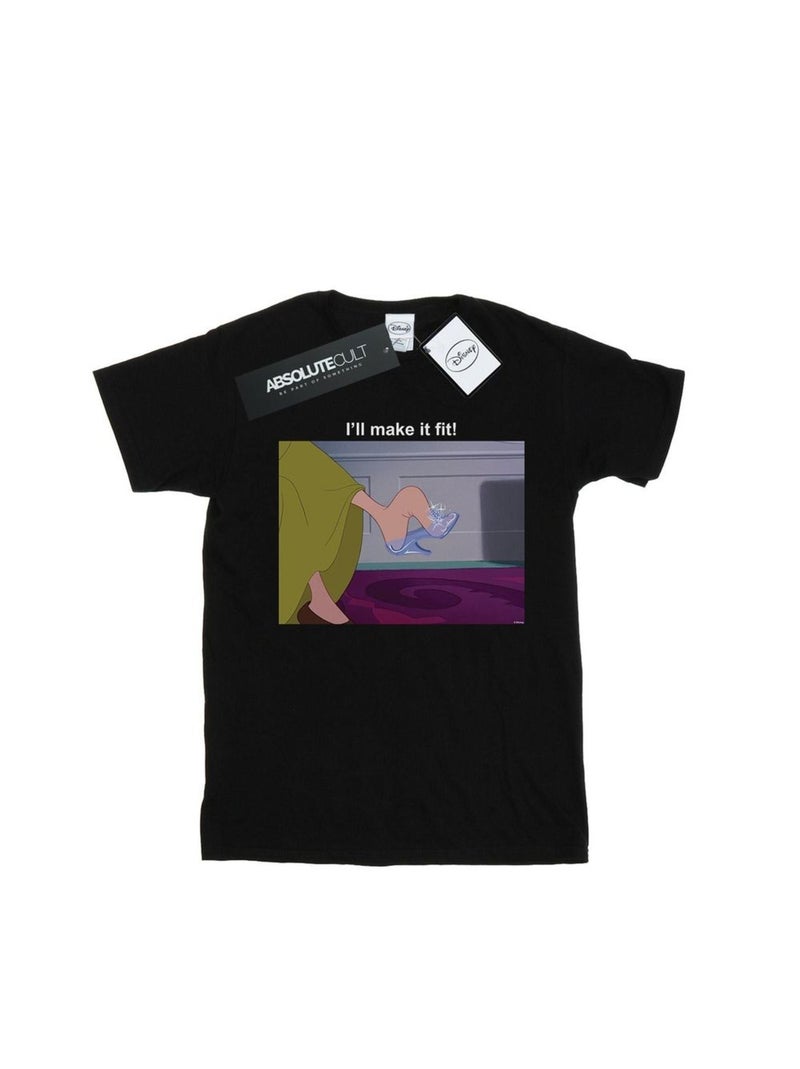 Disney Princess - T-shirt I'LL MAKE IT FIT Noir - Kiabi