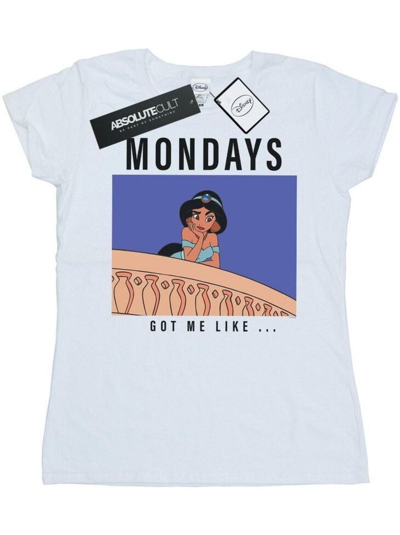 Disney Princess - T-shirt MONDAYS GOT ME LIKE Blanc - Kiabi