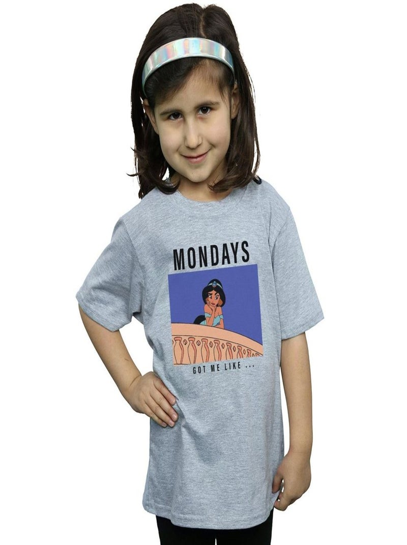 Disney Princess - T-shirt MONDAYS GOT ME LIKE Gris chiné - Kiabi