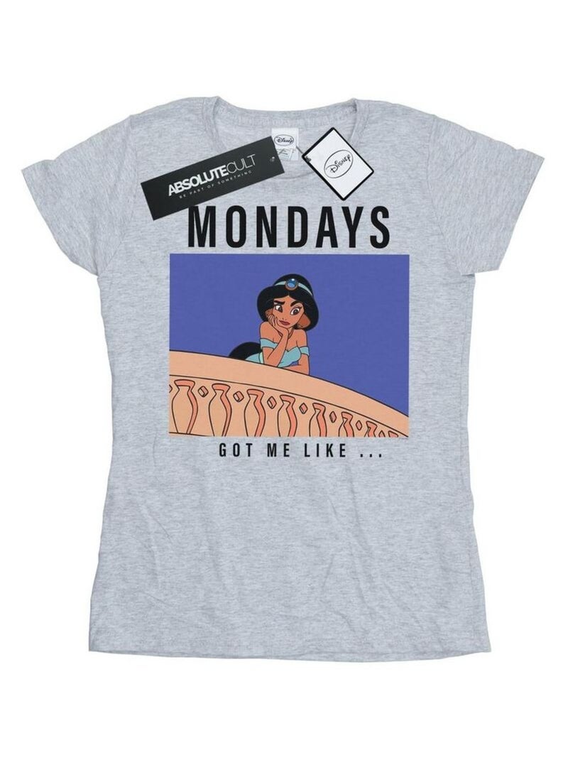 Disney Princess - T-shirt MONDAYS GOT ME LIKE Gris chiné - Kiabi