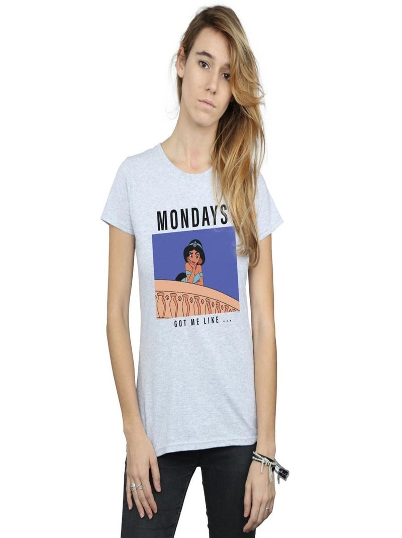 Disney Princess - T-shirt MONDAYS GOT ME LIKE Gris chiné - Kiabi