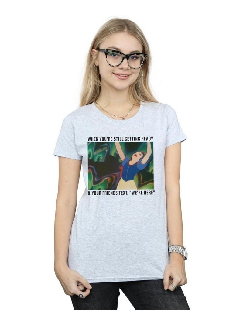Disney Princess - T-shirt STILL GETTING READY Gris chiné - Kiabi