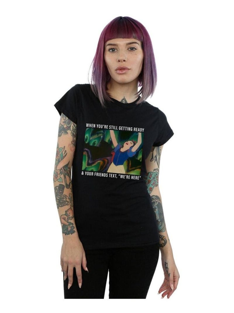 Disney Princess - T-shirt STILL GETTING READY Noir - Kiabi