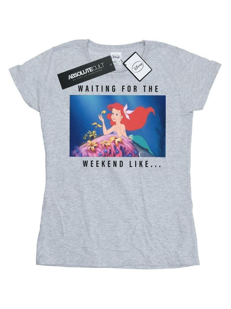 Disney Princess - T-shirt WAITING FOR THE WEEKEND Gris chiné - Kiabi