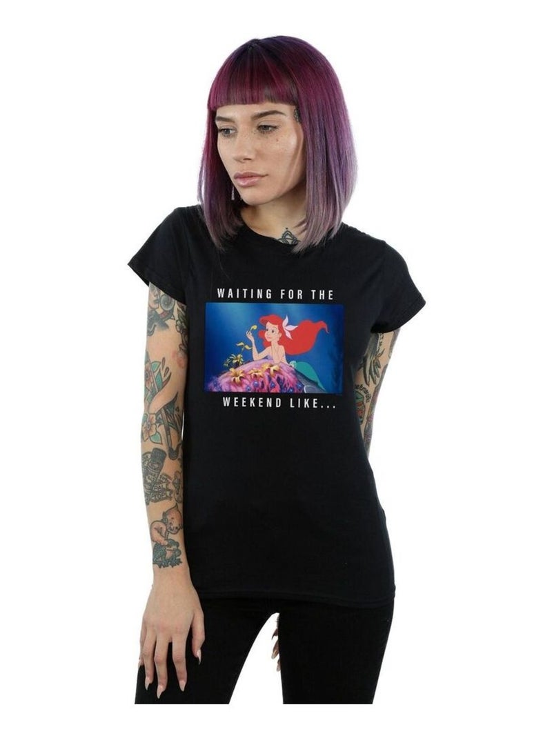 Disney Princess - T-shirt WAITING FOR THE WEEKEND Noir - Kiabi