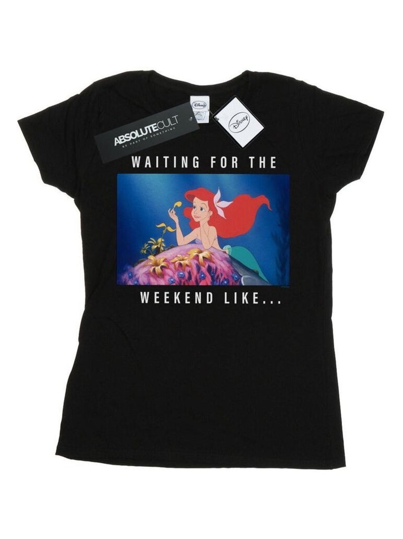 Disney Princess - T-shirt WAITING FOR THE WEEKEND Noir - Kiabi