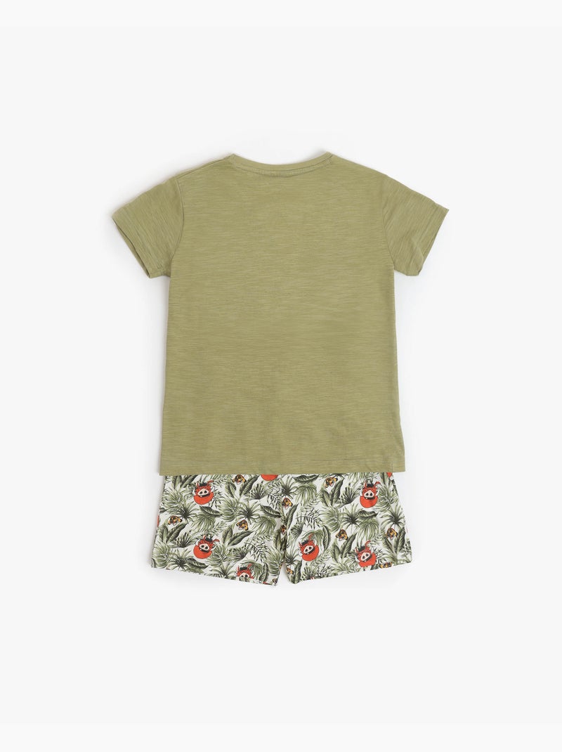 DISNEY Pyjama à manches courtes Rudder & Pumbaa pour enfants Kaki - Kiabi