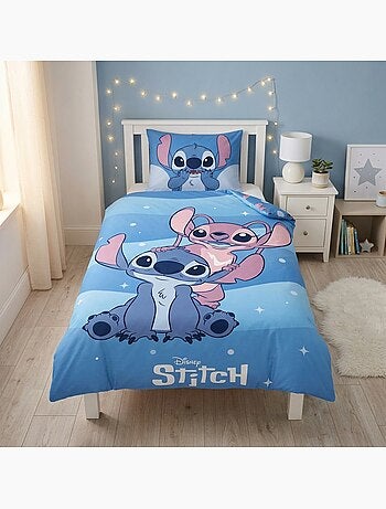 Disney stitch et angel housse de couette 140x200 cm + taie 65x65cm bleu