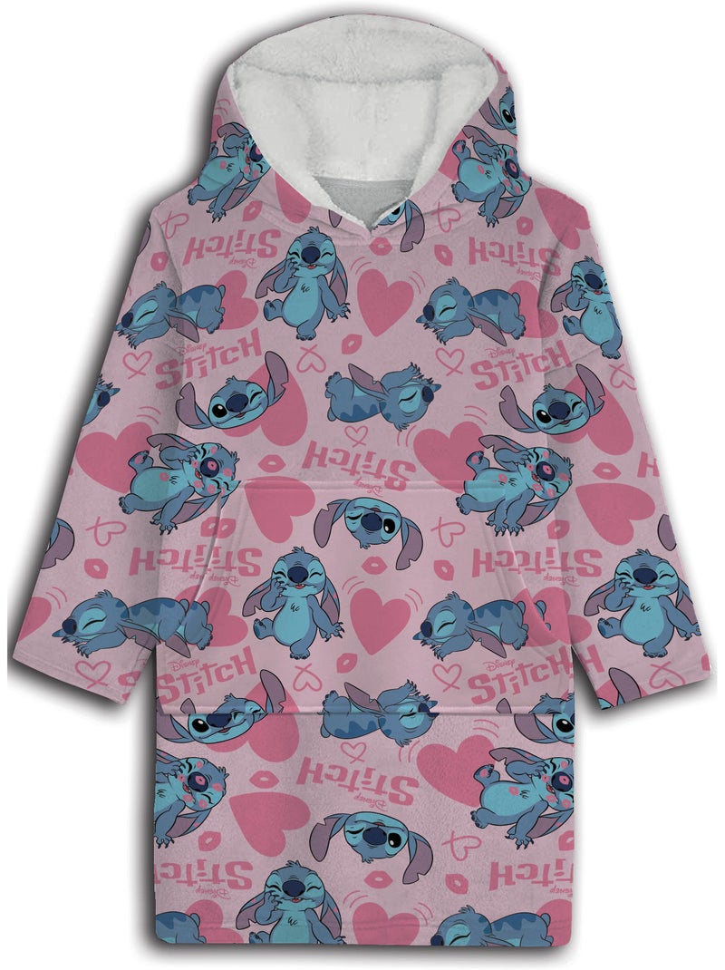 Disney stitch sweat poncho a capuche flanelle adulte taille unique rose Beige/Rose - Kiabi