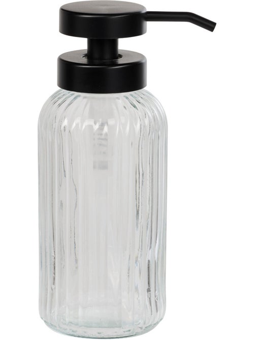 Distributeur à savon en verre nervuré 500ml BLACK EDITION - Kiabi Distributeur à savon en verre nervuré 500ml BLACK EDITION - Kiabi