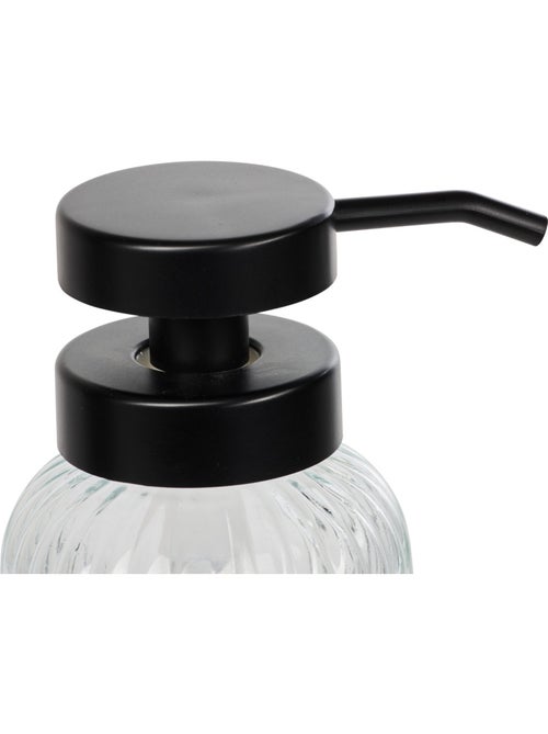 Distributeur à savon en verre nervuré 500ml BLACK EDITION - Kiabi Distributeur à savon en verre nervuré 500ml BLACK EDITION - Kiabi